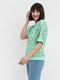 Блуза салатового цвета с узором | 5304085 | фото 2