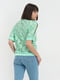 Блуза салатового цвета с узором | 5304085 | фото 3