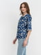 Блуза синя з квітковим принтом | 5703682 | фото 2