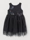 Платье черное с декором | 5717218