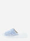 Шлепанцы бело-голубого цвета с декором-логотипом | 5729069 | фото 2