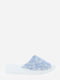 Шлепанцы бело-голубого цвета с декором-логотипом | 5729069 | фото 3