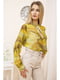 Блуза оливкового кольору з принтом | 5749354 | фото 3