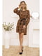 Платье коричневое с цветочным принтом | 5749586 | фото 2