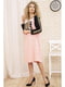 Платье розово-черное с принт ом | 5749678 | фото 2