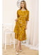Платье горчичного цвета с принтом | 5749736 | фото 2