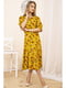 Платье горчичного цвета с цветочным принтом | 5749737 | фото 2