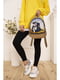 Рюкзак бронзового цвета с принтом | 5749760 | фото 2