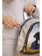 Рюкзак серебристо-синий с принтом | 5749762 | фото 3