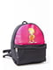 Рюкзак чорно-рожевий з принтом | 5749773