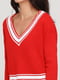 Пуловер червоний в смужку | 5751419 | фото 3