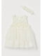 Платье молочного цвета с декором | 5756460