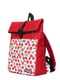 Рюкзак роллтоп червоно-білий з принтом | 5762800