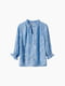 Блуза блакитна в принт | 5762885