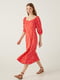 Платье красное в цветочный принт | 5768564 | фото 3