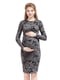 Платье для беременных серое в принт | 5770518