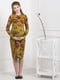 Платье для беременных горчичного цвета в цветочный принт | 5770536 | фото 2