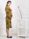Сукня для вагітних гірчичного кольору у квітковий принт | 5770536 | фото 4