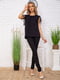 Блуза черная с декором-крапинкой | 5773431 | фото 2