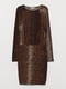 Сукня коричнева з декором | 5774331