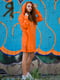 Платье оранжевое с принтом | 5776896 | фото 2