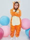 Пижама-кигуруми оранжевая в принт | 4561249