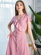 Сукня пудрового кольору в принт | 5786557 | фото 2