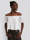 Блуза біла з візерунком | 5788141 | фото 2