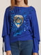 Блуза синяя с рисунком | 5794565 | фото 4