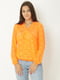 Пуловер оранжевый с узором | 5792760