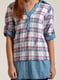 Блуза-рубашка комбинированного цвета в клетку | 5795204 | фото 4