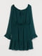 Платье зеленое с декором | 5799297