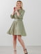 Сукня оливкового кольору в принт | 5799921