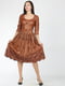 Платье коричневое с узором | 5797103 | фото 3