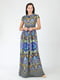 Платье комбинированного цвета с орнаментом | 5798097 | фото 2