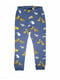 Брюки синие с принтом пижамные | 5804026 | фото 2