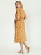 Сукня гірчичного кольору з принтом | 5805304 | фото 3