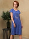 Платье синее с рисунком | 5807098 | фото 4