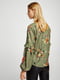 Блуза цвета хаки с цветочным принтом | 5808310 | фото 3