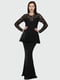 Платье черное с узором | 5793704 | фото 6