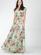 Платье комбинированного цвета в цветочный принт | 5797362 | фото 2