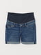 Шорти джинсові для вагітних сині | 5818689