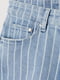 Шорты джинсовые голубые в полоску | 5819703 | фото 2