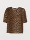 Блуза коричневая в анималистический принт | 5819712