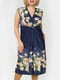 Сукня синя з квітковим принтом | 4888934 | фото 2