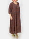 Сукня коричнево-бордова в принт | 5341686 | фото 2