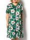 Платье домашнее зеленое в цветочный принт | 5531869