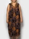 Платье коричневое в принт | 5781723