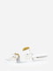 Сандалі білі з квітковою аплікацією | 5830386 | фото 2