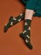 Шкарпетки зелені в принт | 5840941
